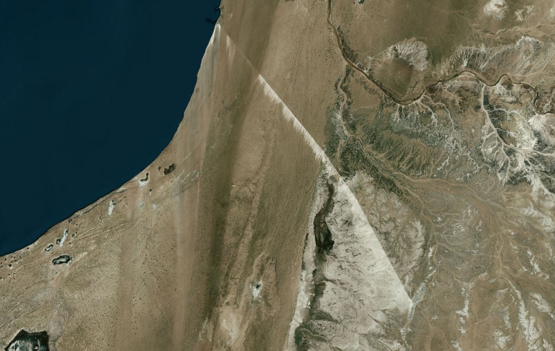 Bou Craa conveyer belt satellite image