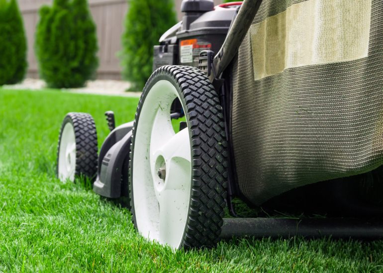 close-up-of-a-lawnmower-on-grass