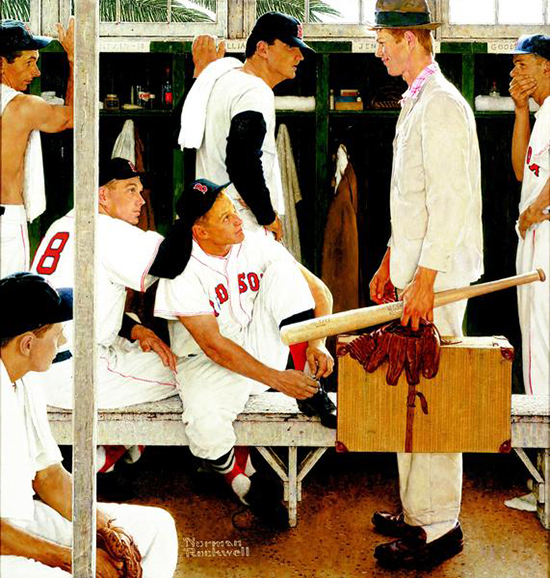 Norman-Rockwell-The-Rookie-Painting