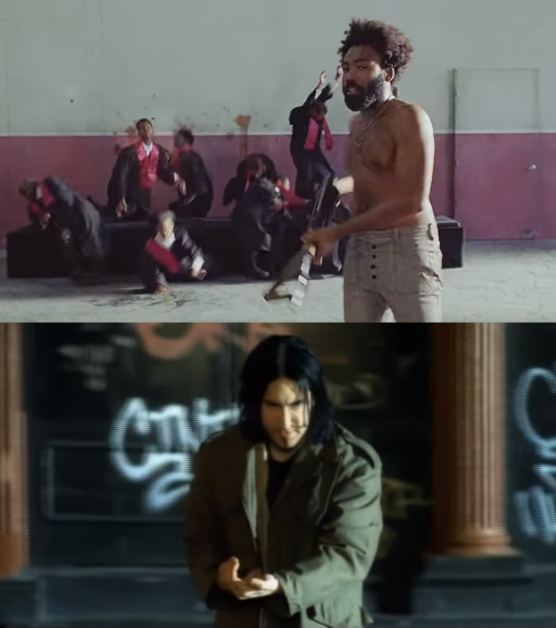 childish-gambino-trent-reznor-wielding-assault-rifles-one-real-one-imaginary